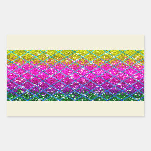 Pegatina Rectangular Purpurina Piel de serpiente púrpura