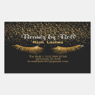 Pegatina Rectangular Purpurinas dorados latigazos