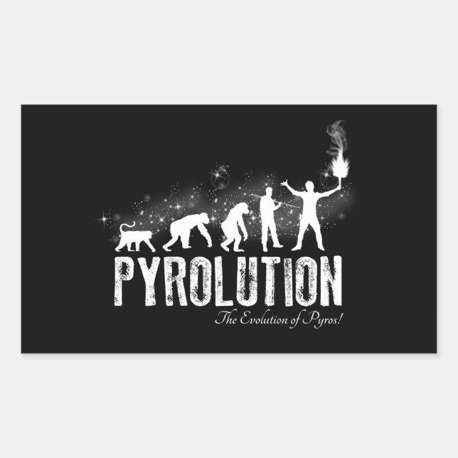 Pegatina Rectangular Pyrolution - la evolución de Pyros (Anverso)