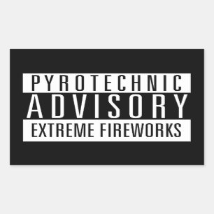 Pegatina Rectangular Pyrotechnic Advisory - Fireworks Extremas