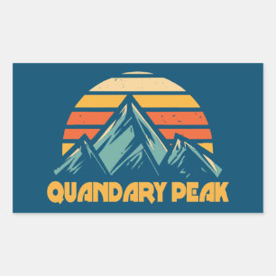 Pegatina Rectangular Quandary Peak Colorado Retro Turquoise