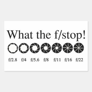 Pegatina Rectangular ¿QUÉ ES LA f/STOP?