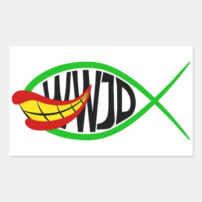 Pegatina Rectangular ¿Qué Haría El Bromista? (Anverso)