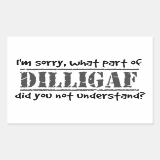 Pegatina Rectangular ¿Qué parte de DILLIGAF usted no entendía?