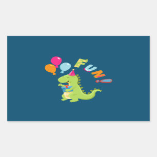 Pegatina Rectangular ¡Que se burle de un Fiesta Dino-Mite!