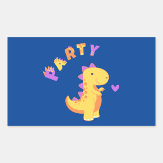 Pegatina Rectangular ¡Que se burle de un Fiesta Dino-Mite!