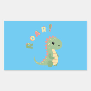 Pegatina Rectangular ¡Que se burle de un Fiesta Dino-Mite!