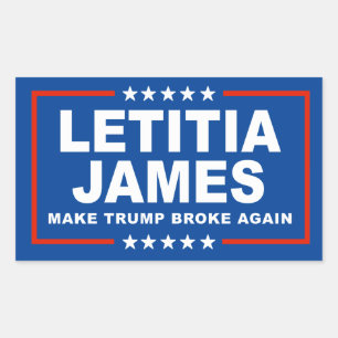 Pegatina Rectangular Quebrarle a Trump de Nuevo - Letitia James