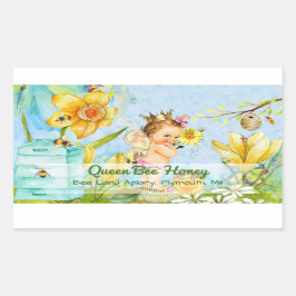 Pegatina Rectangular Queen Bee Canning Labe