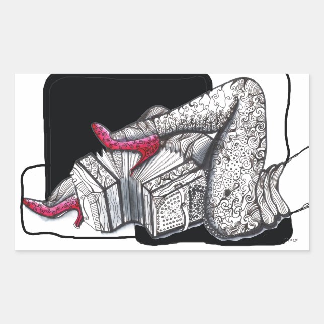 Pegatina Rectangular Querido Bandoneon Tango (Anverso)