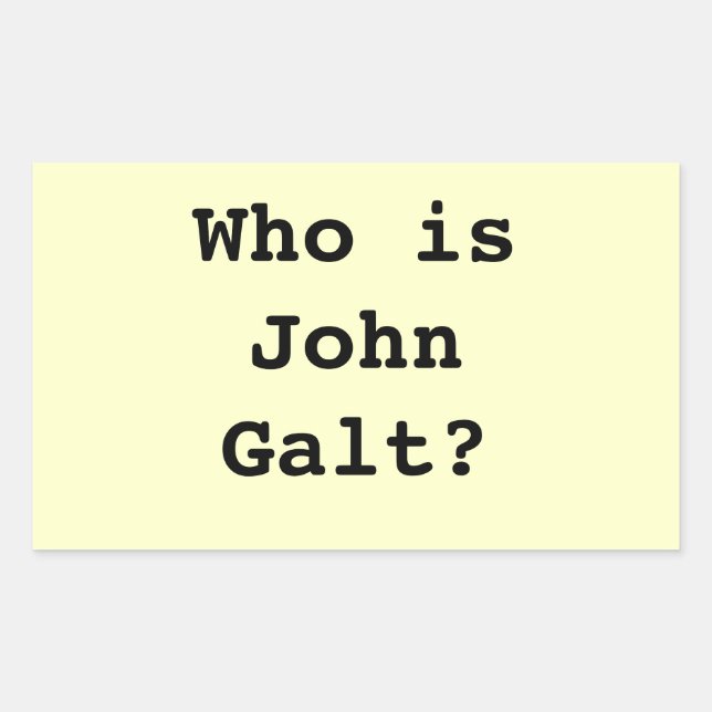 Pegatina Rectangular ¿Quién es John Galt? (Anverso)