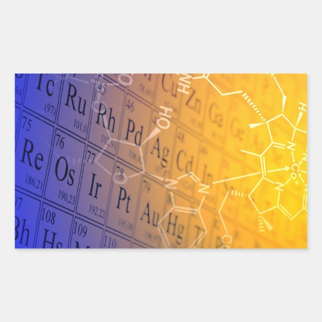 Pegatina Rectangular Química (Anverso)