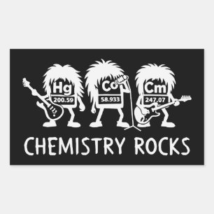 Pegatina Rectangular Química Rocks Banda De Rock De Ciencia