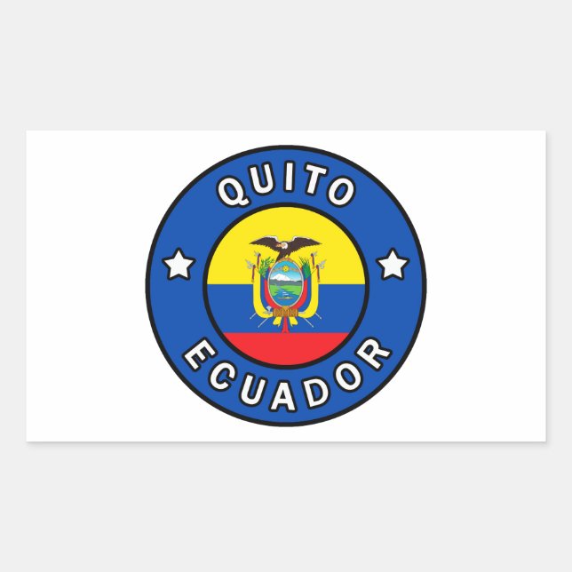 Pegatina Rectangular Quito Ecuador (Anverso)