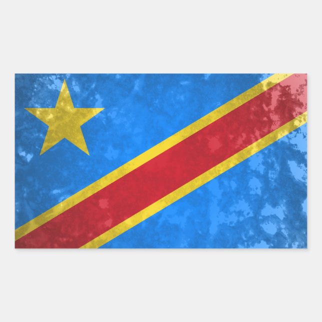 Pegatina Rectangular R.D. Congo (Anverso)