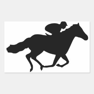Pegatina Rectangular Race Horse