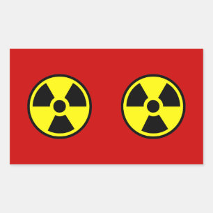 Pegatina Rectangular Radioactivo dos