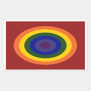 Pegatina Rectangular Rainbow Bullseye