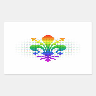 Pegatina Rectangular Rainbow Fleur-de-lis