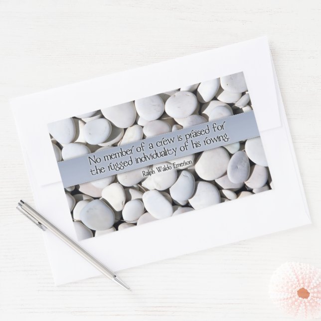 Pegatina Rectangular Ralph Waldo Emerson cita Inspiradora "Crew" (Sobre)