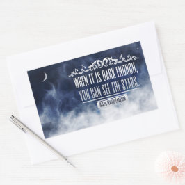 Pegatina Rectangular Ralph Waldo Emerson cita Inspiradora "estrellas"