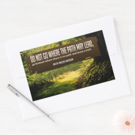 Pegatina Rectangular Ralph Waldo Emerson cita Inspiradora "Trail"