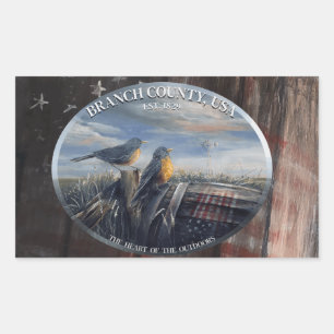 Pegatina Rectangular Rama Robin Co MICH