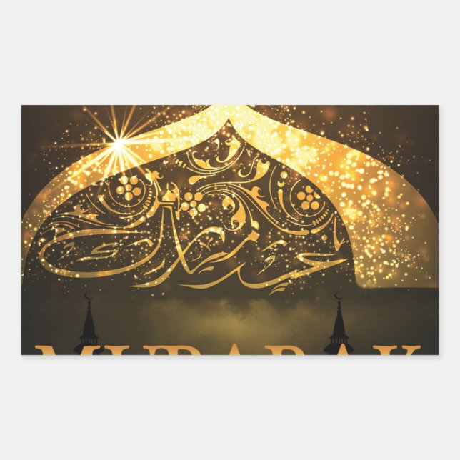 Pegatina Rectangular Ramadan Al Adha y Fiter (Anverso)