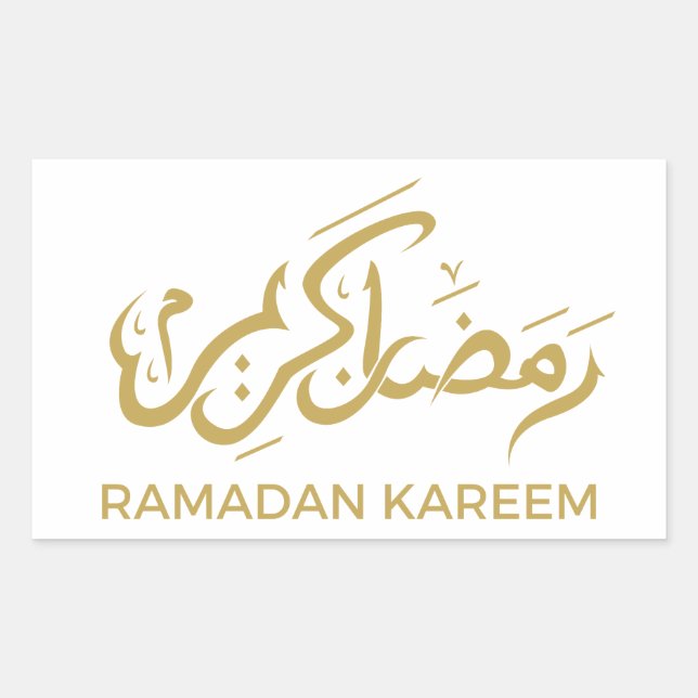 Pegatina Rectangular Ramadan Kareem árabe islámico (Anverso)