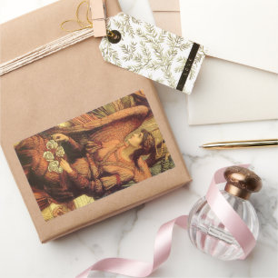 Pegatina Rectangular Rampartes de la casa de Dios, Ángel de John Strudw