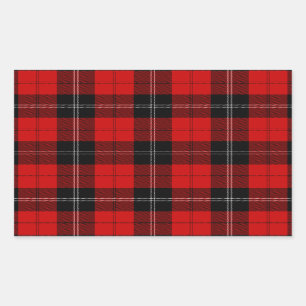 Pegatina Rectangular Ramsay tartan red black plon