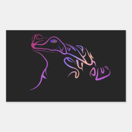 Pegatina Rectangular Rana estilizada