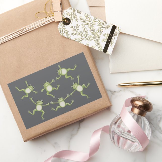 Pegatina Rectangular Ranas Bailarinas Regalo para Amante de la Naturale (Regalar)
