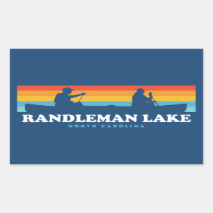 Pegatina Rectangular Randleman Lake North Carolina Canoe