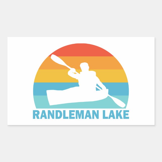 Pegatina Rectangular Randleman Lake North Carolina Kayak (Anverso)