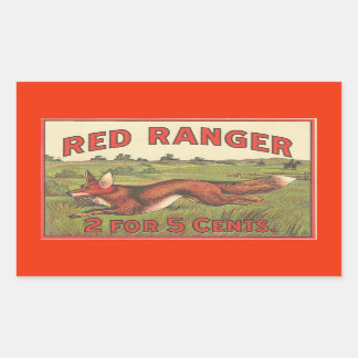 Pegatina Rectangular Ranger Rojo