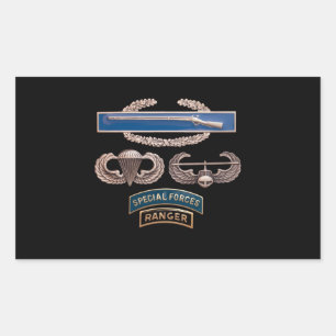 Pegatina Rectangular Rango CIB Airborne Air Assault SF Ranger