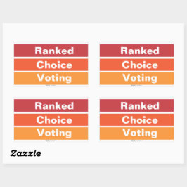 Pegatina Rectangular Ranked Choice Voting 3 Stripes