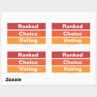 Pegatina Rectangular Ranked Choice Voting 3 Stripes