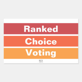 Pegatina Rectangular Ranked Choice Voting 3 Stripes