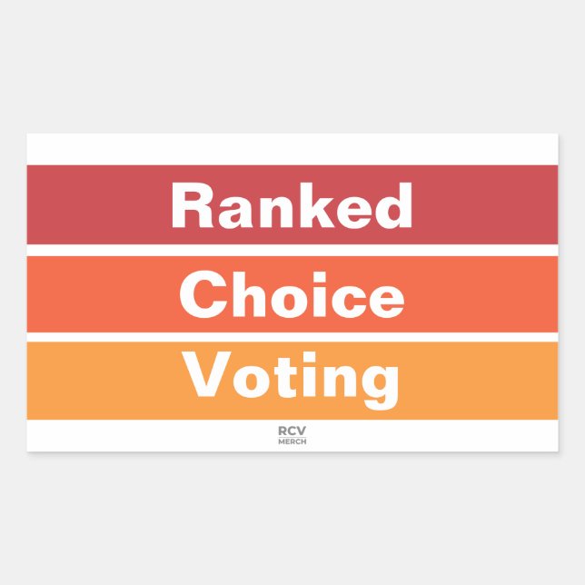 Pegatina Rectangular Ranked Choice Voting 3 Stripes (Anverso)