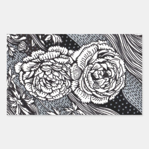Pegatina Rectangular Ranunculus
