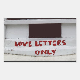Pegatina Rectangular Ranura de correo sólo letras de amor