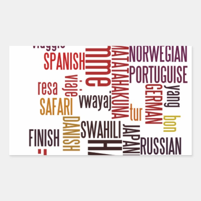 Pegatina Rectangular Ranura global: Hakuna Matata en todos los idiomas (Anverso)