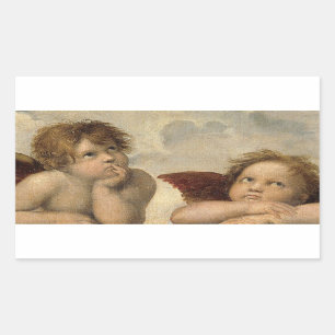 Pegatina Rectangular Raphael Cherubs Angels