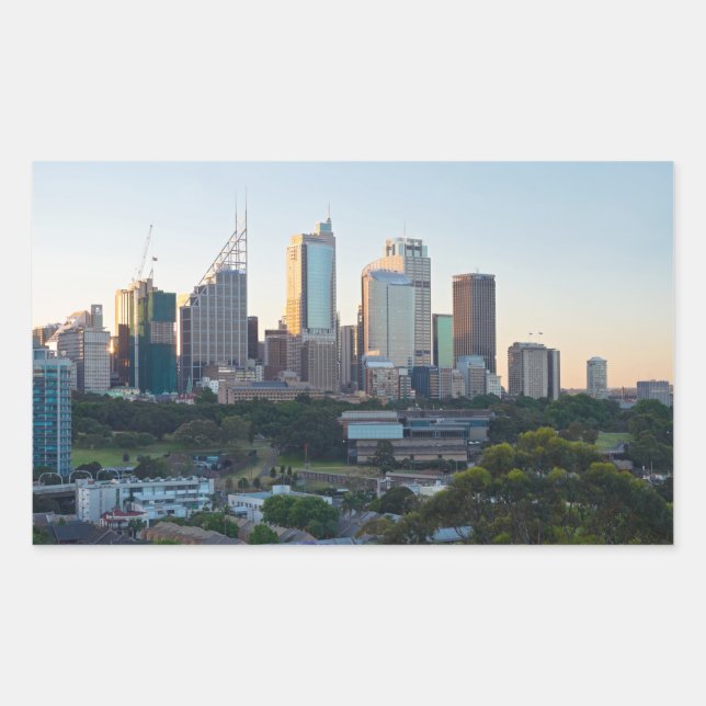 Pegatina Rectangular Rascacielos del Sydney Business Center (Anverso)