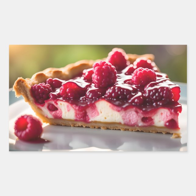Pegatina Rectangular Raspberry Pie (Anverso)
