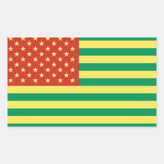 Pegatina Rectangular Rasta Flag Pegatinas de Estados Unidos