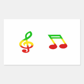 Pegatina Rectangular Rasta Note y Treble Clef