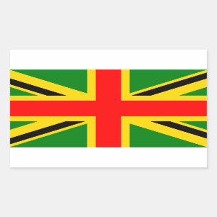 Pegatina Rectangular Rasta Reino Unido